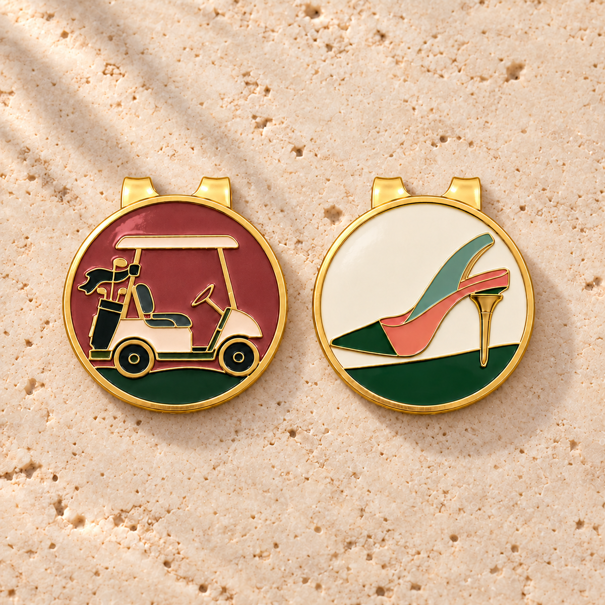The Twosome, a Fore & Femme golf ball marker gift set, pick any two designs