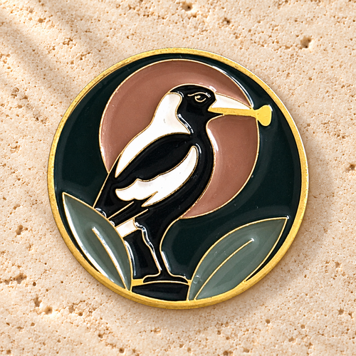 The Course Thief golf ball marker, gold-plated enamel by Fore & Femme