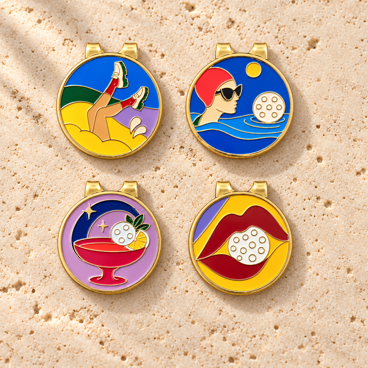 The Femmes Foursome, four Fore & Femme golf ball markers, each gift-boxed