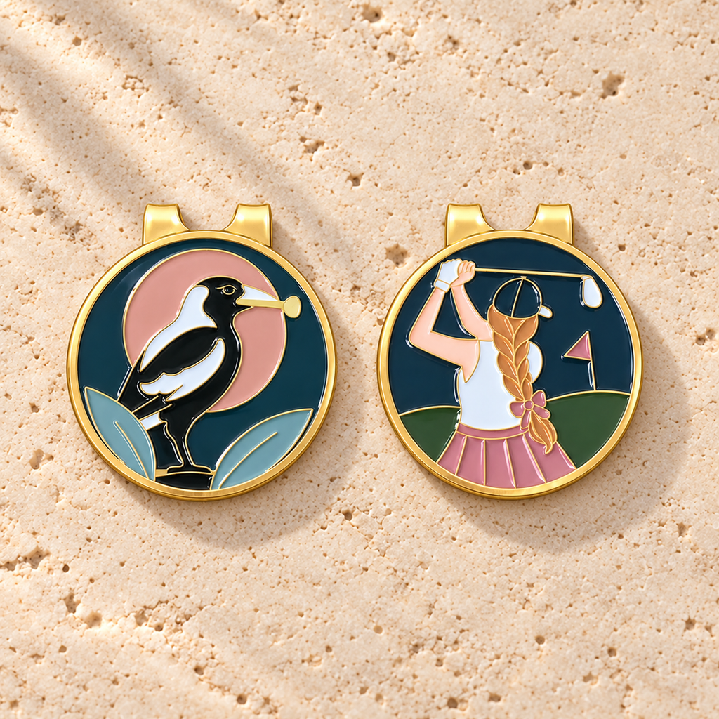 The Twosome, two Fore & Femme golf ball markers, each gift-boxed